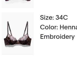 Savage X Fenty Shining Star Red Henna Starstruck Embroidered Half Cup Plunge Bra